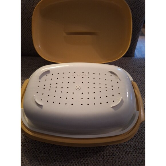 Vintage‎ 1970's Tupperware Harvest Gold Steamer Model #1273 - Picture 5 of 6